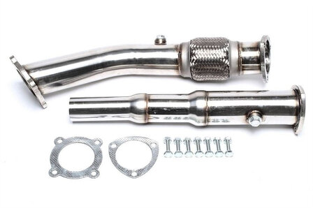 TA Technix RVS downpipe voor VAG motoren 3&quot;/76mm downpipe, 2-delige set met aansluiting naar de standaard turbocompressor,