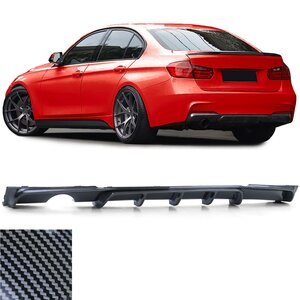 Passend Voor Bmw 3 serie F30 M Pakket Achterbumper Diffuser Carbon Look Enkele Uitlaat Uitsparing