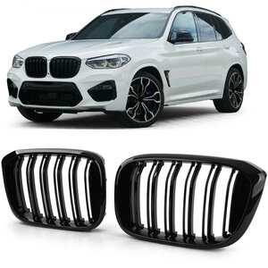 Bmw X4 G02 Sport Nieren / Grill Hoogglans Dubbele Spijl Hoogglans Zwart