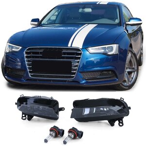 Smoke Glas Led Mistlampen Grill Bumper Geschikt Voor Audi A5 8T 