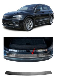 Achterbumper Bumper Bescherming Lijst Black Chrome RVS  Geschikt Voor Volkswagen Tiguan II Vanaf 2016 