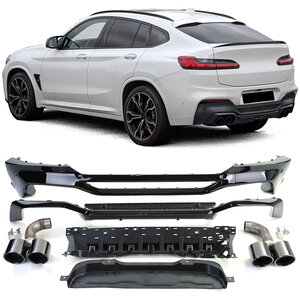 Passend Voor Bmw X4 G02 M Pack Uitlaat Sport Diffuser Hoogglans Zwart Performance Look Vanaf 2018