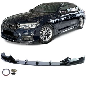 Passend Voor Bmw 5 Serie G30 G31 M Pack Spoiler Voorspoiler Splitter Lip Hoogglans Zwart 