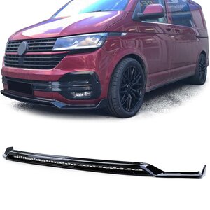  Spoiler Voorspoiler Splitter Lip Hoogglans Zwart Geschikt Voor Volkswagen Transporter T6.1