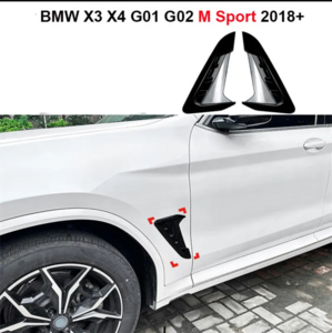 Passend Voor Bmw X4 G02 Zijscherm Canard Trim Wing Spoiler Vent Hoogglans Zwart M Look!