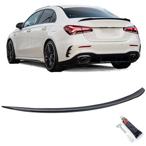 Passend Voor Mercedes A Klasse V177 Limousine Spoiler Extention Achterklep Lip Glans Zwart