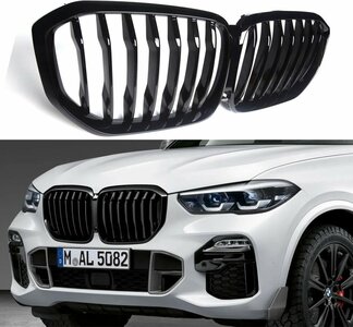 Passend Voor Bmw X5 G05 Sport Grill Hoogglans Enkele Spijl Hoogglans Zwart