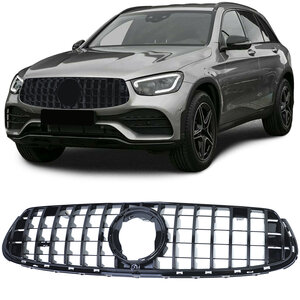 Grill Hoogglans Zwart Passend Voor Mercedes GLC X253 SUV Panamericana AMG GT Look