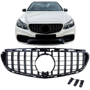 Grill Hoogglans Zwart Passend Voor Mercedes E Klasse W212 S212 Facelift Panamericana AMG GT Look