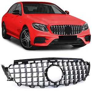 Grill Hoogglans Zwart Chrome Passend Voor Mercedes E Klasse W213 S213 C238 A238 Panamericana AMG GT Look