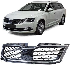 Sport Grill Geschikt Voor Skoda Octavia 5E Facelift Hoogglans Zwart Chrome Bies