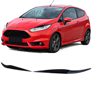 Koplamp Spoiler Boos Kijkers Glans Zwart Geschikt voor Ford Fiesta 2012 t/m 2017