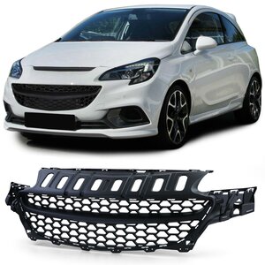 Passend Voor Opel Corsa E 2014 t/m 2019 Embleemloze Sport Grill Mat Zwart