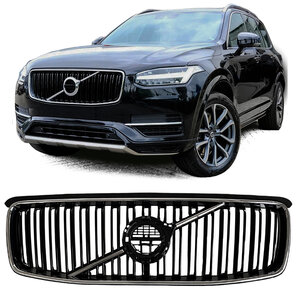 Grill Hoogglans Zwart Chrome Passend Voor Volvo XC90 II Vanaf 2015 t/m 2019