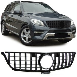 Grill Hoogglans Zwart Passend Voor Mercedes ML W166 2011 t/m 2015 AMG GT Look