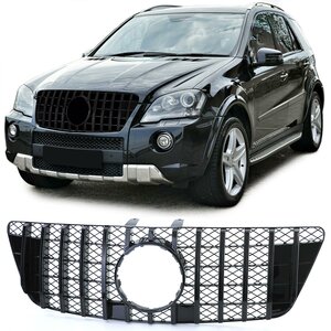 Grill Hoogglans Zwart Passend Voor Mercedes ML W164 Facelift 2008 t/m 2011 AMG GT Look