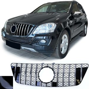 Grill Hoogglans Zwart Chrome Bies Gaas Passend Voor Mercedes ML W164 Facelift 2008 t/m 2011 AMG GT Look