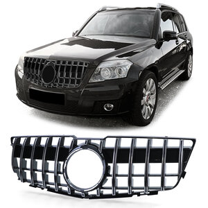 Grill Hoogglans Zwart Chrome Bies Passend Voor Mercedes GLK X204 2008 t/m 2012 AMG GT Look