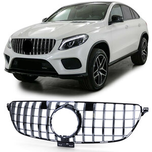 Passend Voor Mercedes GLE C292 Coupe Panamericana GT Look Grill Chrome / Hoogglans Zwart Amg 