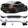 Bmw 4 serie F32 F33 F36 M Pakket Sportuitlaat 4 x Sierstuk + Glans Zwarte Diffuser Black Tip M4 Look 