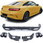 Geschikt voor Mercedes E Klasse C238 Coupe Cabrio AMG Look diffuser met 4 x Zwart uitlaat Design 