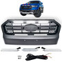 Radiator Grill Zwart Met Led Dubbele Balk Geschikt Voor Ford Ranger T7 Vanaf 2016 t/m 2019