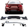 Passend Voor Bmw 4 serie F32 F33 F36 M Pakket Sportuitlaat 2 x Sierstuk + Mat Zwart Diffuser Black Tip M4 Look 