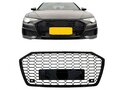 Grill Zonder Embleem Hoogglans Zwart Honingraat Geschikt Voor Audi A6 C8 RS6 Quattro Look 