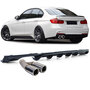 Passend Voor Bmw 3 serie F30 / F31 M Pakket Diffuser Mat Zwart + Chrome Uitlaat sierstuk 316 318 320