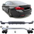 Bmw 4 serie F32 F33 F36 M Pakket Sportuitlaat 4 x Sierstuk + Carbon Look Diffuser Black Tip M4 Look 