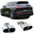 Dubbele Sport Uitlaat Sierstukken Glans Zwart Turbo Look Geschikt Voor Porsche Cayenne 92A Facelift 2014 t/m 2017