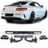 Geschikt voor Mercedes C Klasse C205 Coupe C63 AMG Look diffuser met 4 x Zwart uitlaat Design 